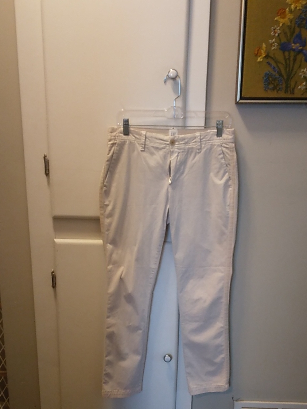 GAP Cream Straight-Leg Chinos